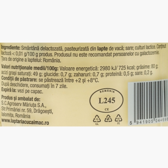 Untul cel gingaș, 80% grăsime, fără lactoză 150g