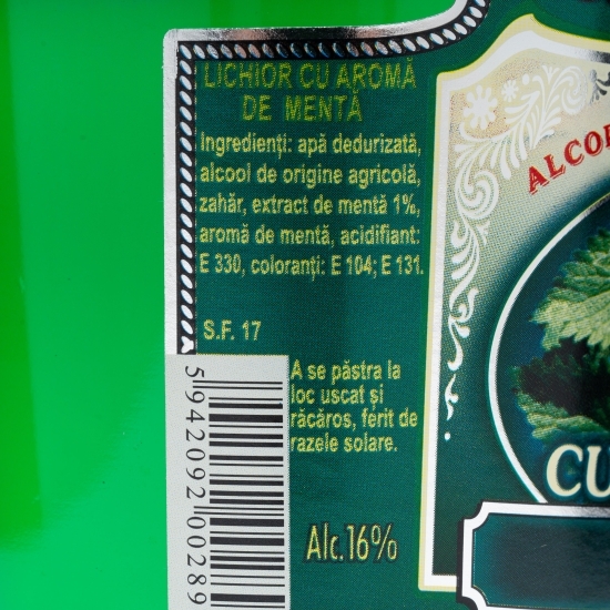 Lichior mentă 16%, alc. 0.5l