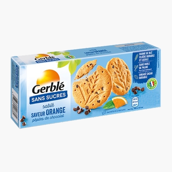 Biscuiți cu aromă de portocale și pepite de ciocolată, fără zahăr adăugat 132g