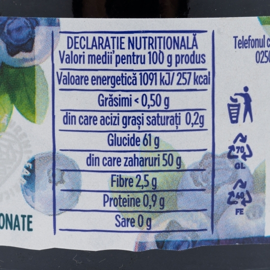 Dulceață de afine fără zahăr adăugat 240g