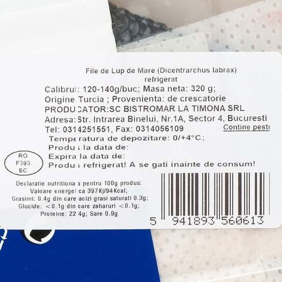 Lup de mare (Biban de mare) file 320g