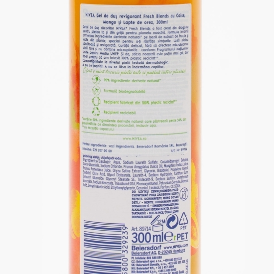 Gel de duș revigorant, piersică și mango, Fresh Blends 300ml