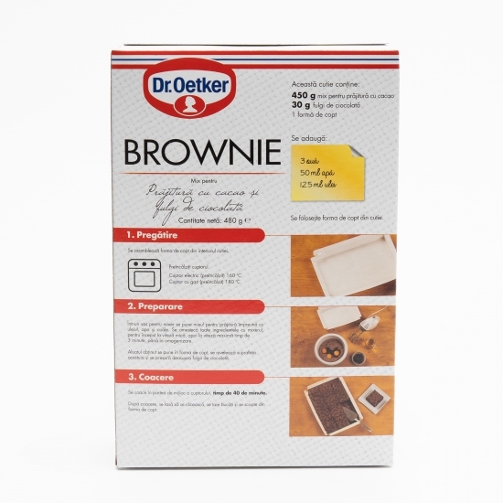 Mix pentru prăjitură cu cacao și fulgi de ciocolată (Brownie) 480g