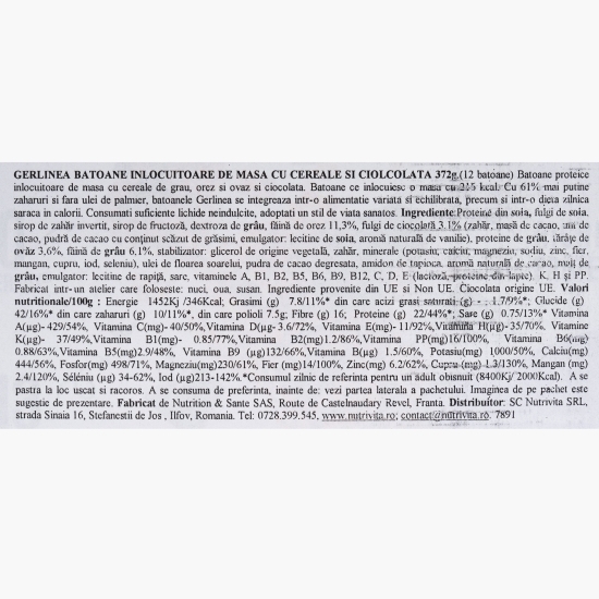 Batoane proteice cu cereale și ciocolată, 372g