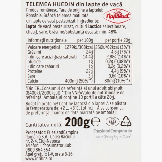 Telemea de vacă Huedin 200g