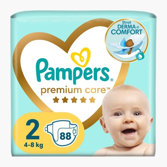 Scutece Premium Care Jumbo Pack Mărimea 2, 4-8kg, 88 buc