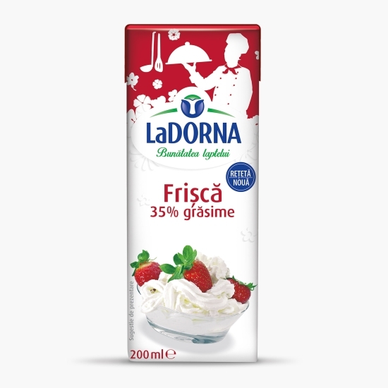 Smântână lichidă pentru frișcă, neîndulcită, 35% grăsime 200ml