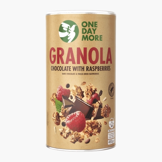 Granola cu ciocolată neagră și zmeură 450g