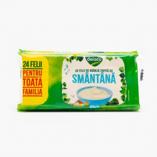 Brânză topită felii cu smântână 400g