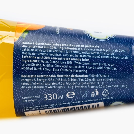 Băutură carbonatată cu suc de portocale pet 6x 0.33l