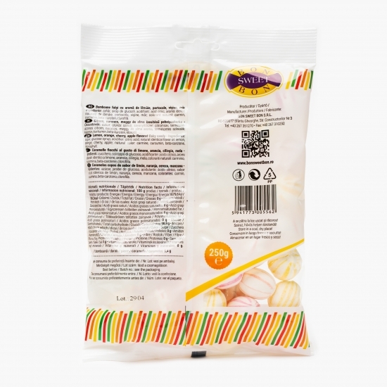 Bomboane fulgi cu aromă de lămâie, portocale, vișine si măr 250g