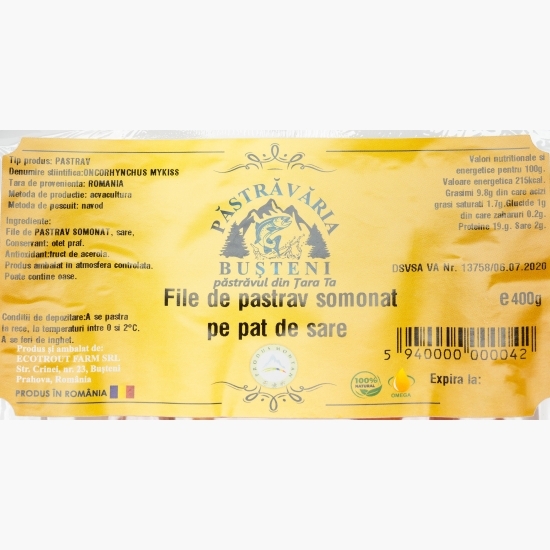 File de păstrăv somonat pe pat de sare 400g