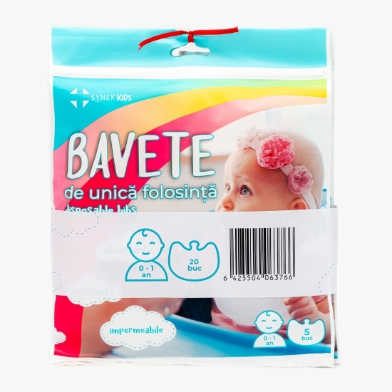 Bavete de unică folosință 0-1 ani, 4 pachete x 5 buc (20 buc)