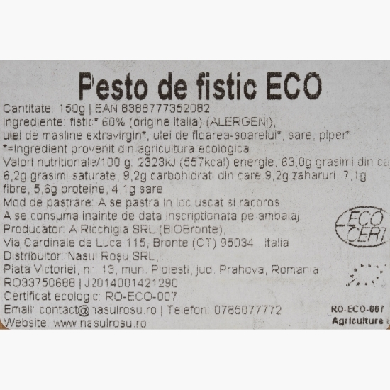 Pesto de fistic de Bronte din Sicilia, eco, 150g