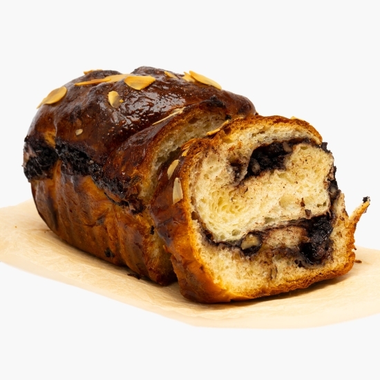 Cozonac cu caramel sărat, nucă coaptă și ciocolată 360g
