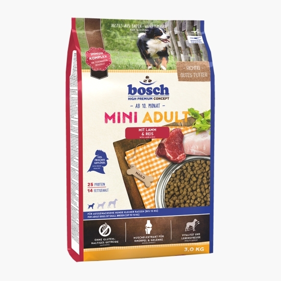 Hrană uscată pentru câini adulți, 3kg, Mini cu miel și orez