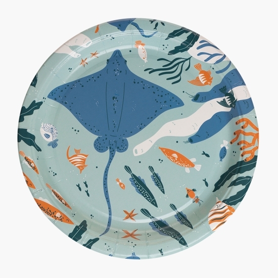 Farfurii carton rotunde Oceania 18cm 12 bucăți