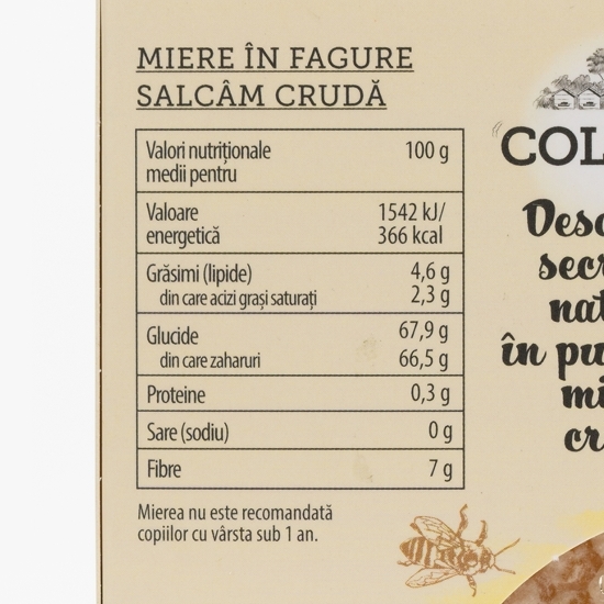 Miere de salcâm crudă în fagure eco 150g