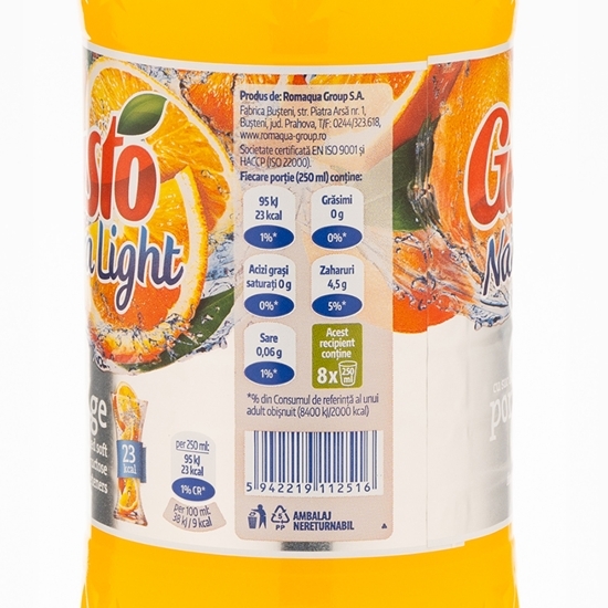 Suc portocală băutură necarbogazoasă light 2l