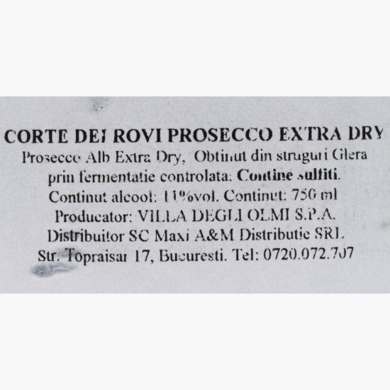 Vin spumant alb extra dry Prosecco, 11%, 0.75l