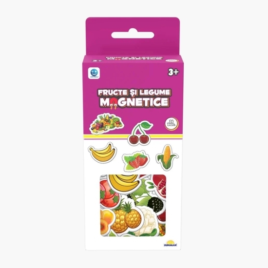Joc educativ Fructe și legume magnetice, 26 piese, 3+ ani