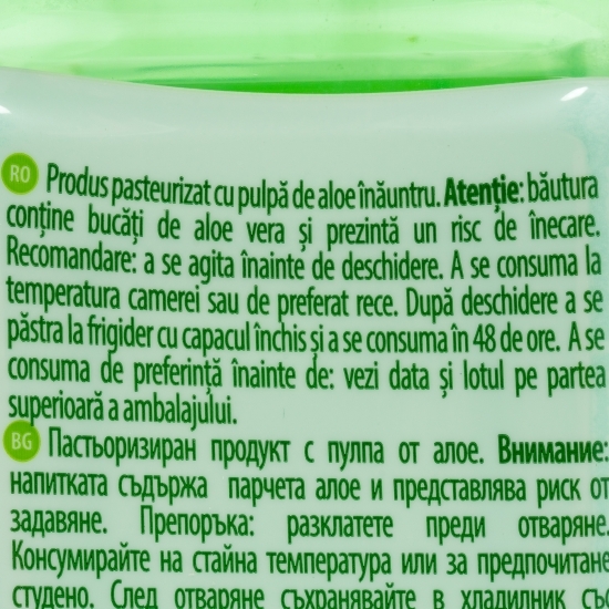 Băutură răcoritoare necarbogazoasă cu aloe vera, Pure Nature 0.5l