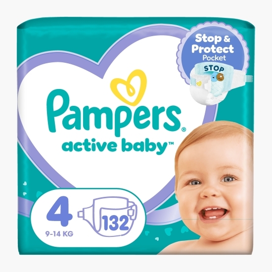 Scutece Active Baby Mega Box mărimea 4, 9-14kg, 132 buc
