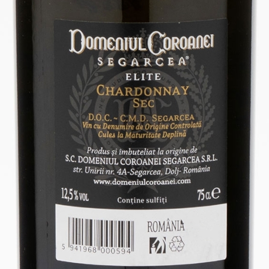 Vin alb sec Chardonnay, 12.5%, 0.75l