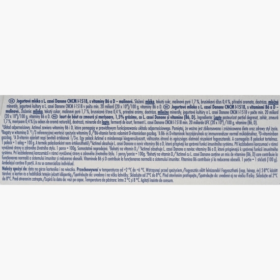 Iaurt de băut cu zmeură și vitamine 8x100g