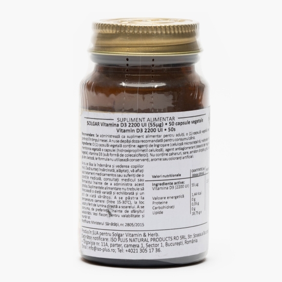 Vitamina D3 2200IU 50 capsule vegetale