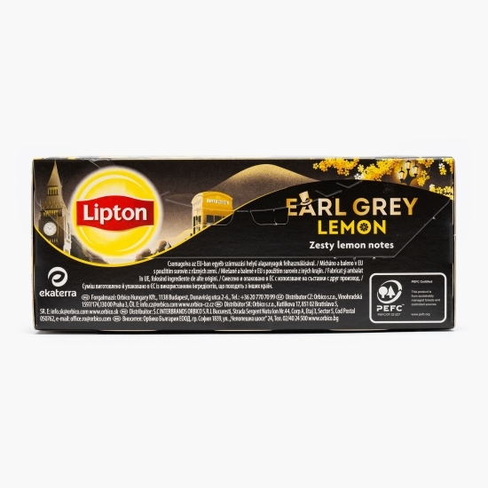 Ceai negru Earl Grey cu aromă de lămâie, 25 plicuri
