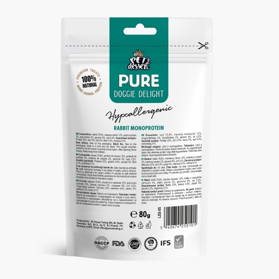 Recompense pentru câini, 80g, cu iepure Rabbit Monoprotein Hypoallergenic