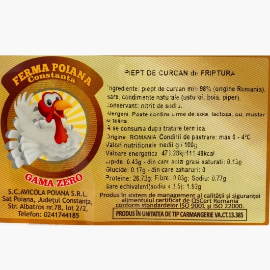 Piept de curcan pentru friptură 400g