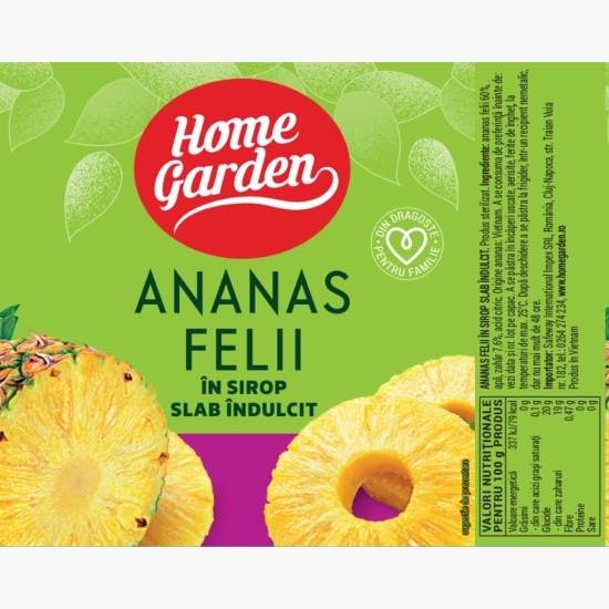 Ananas rondele în sirop, conservă 565g