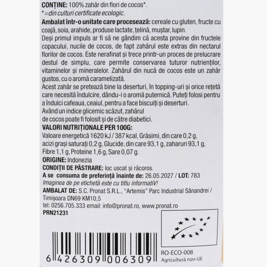 Zahăr de cocos eco 270g