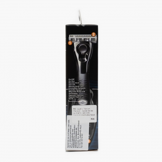Aparat de ras cu 4 lame trimmer Quattro Titanium Precision