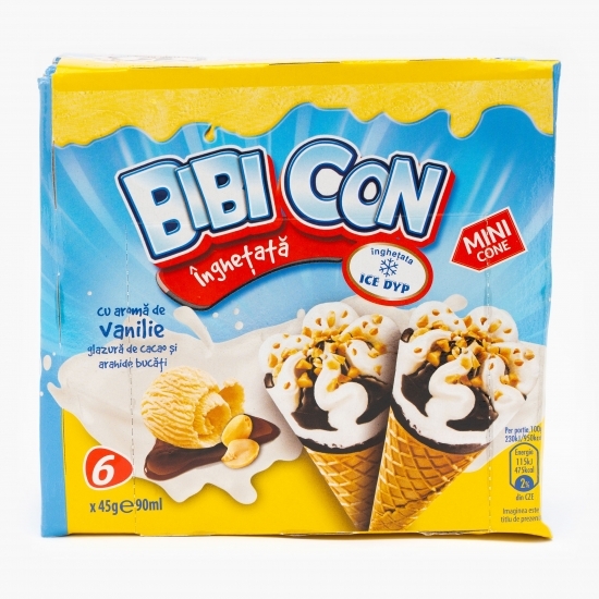 Înghețată cu vanilie la cornet 6x90ml