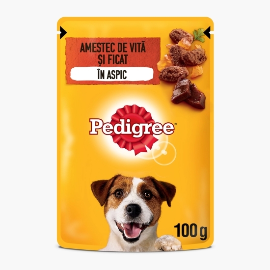 Hrană umedă pentru câini adulți, 100g, cu vită în aspic