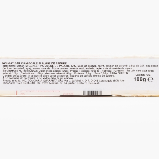 Nougat Bar tradițional (cu migdale și alune de pădure) 100g