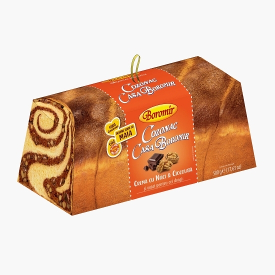 Cozonac cu nuci și ciocolată 500g