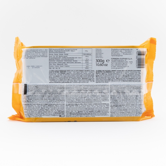 Tort pe bază de pandișpan umplut cu cremă de tiramisu și glazură de cacao pudră 300g
