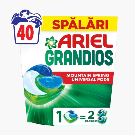 Detergent de rufe capsule Grandios Mountain Spring, 40 spălări, 40 buc