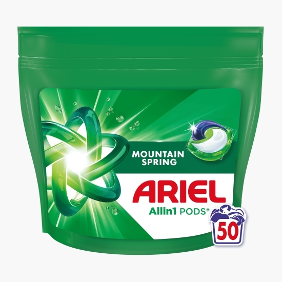 Detergent de rufe capsule All-in-One Pods Mountain Spring, 50 spălări, 50 buc
