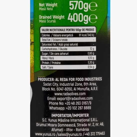 Fasole albă fiartă, 570g 