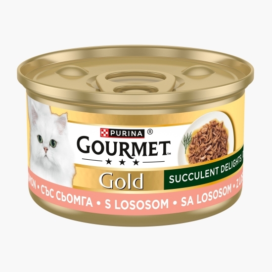 Hrană umedă pentru pisici Gourmet Gold Succulent Delights, 85g, cu somon