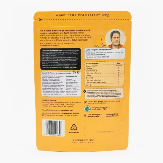 Zahăr din nectar de cocos ecologic, nerafinat 200g