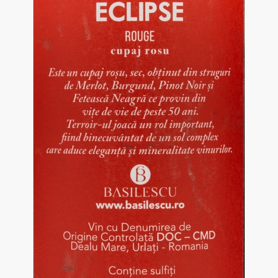 Vin roșu sec Eclipse Cupaj 14.1%, 0.75l 