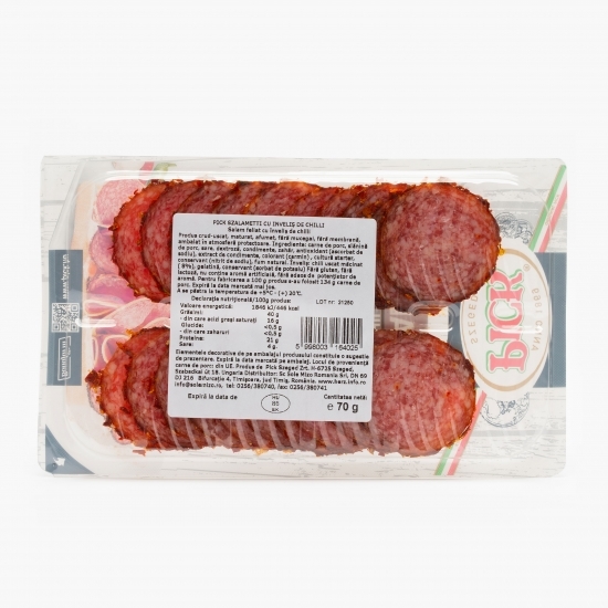Salam cu înveliș de chilli, felii, 70g 