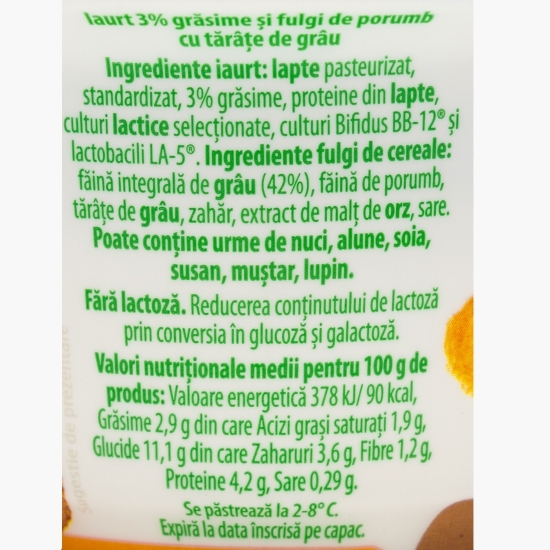 Iaurt natur + fulgi de porumb 158g