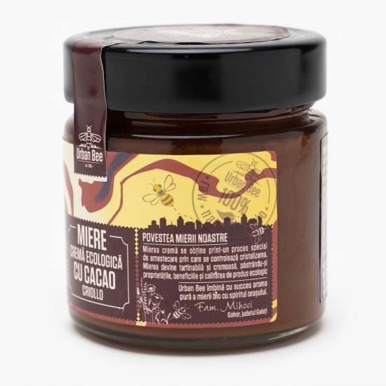 Miere cremă ecologică cu cacao criollo 300g